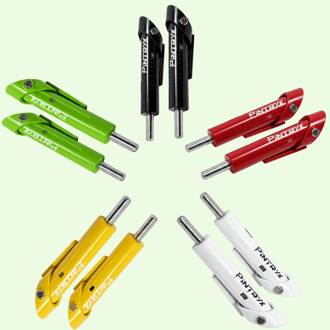 Pintryx drop set pins different colors in a star shape.