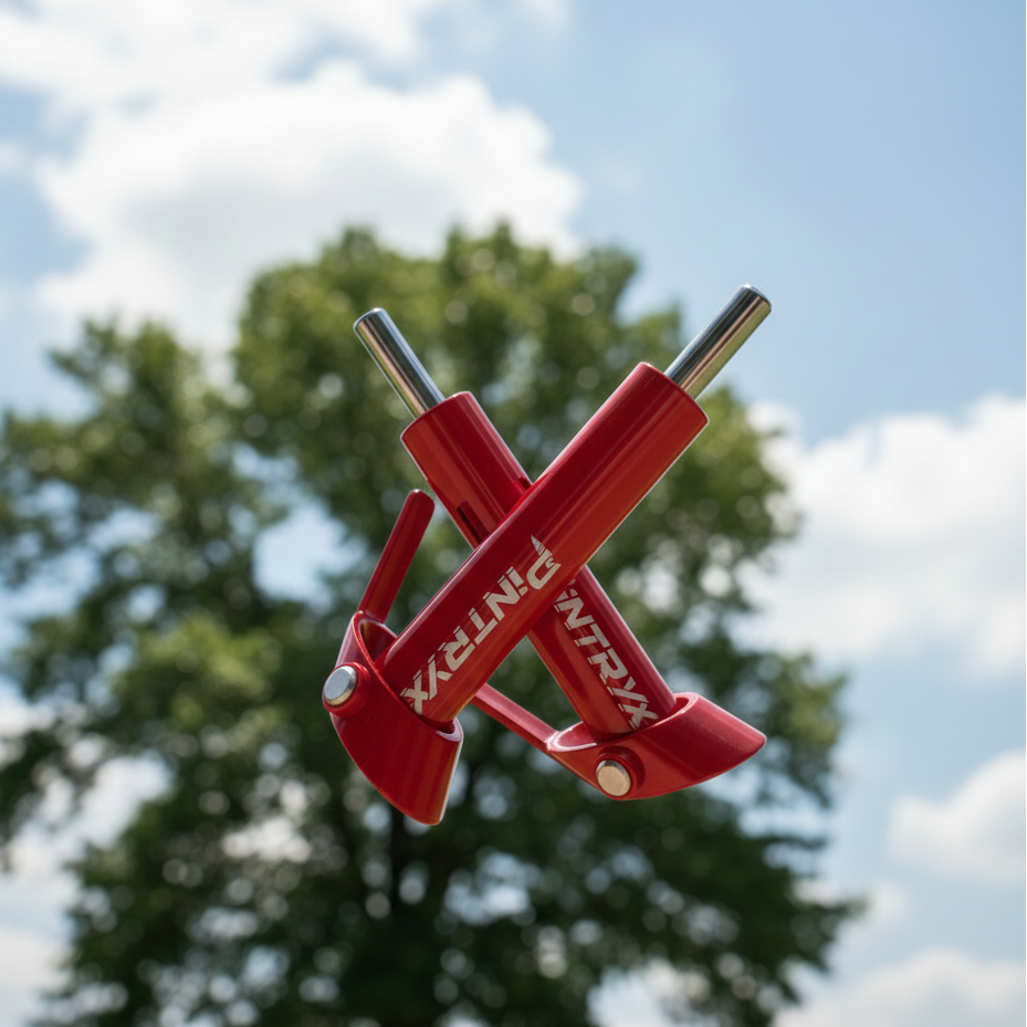 Pintryx Red in an X shape in the sky.