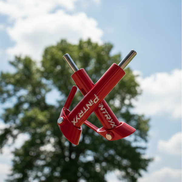Pintryx Red in an X shape in the sky.
