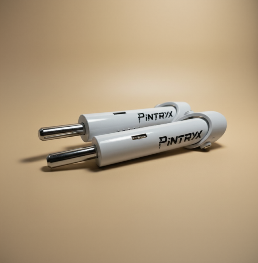 White Pintryx Drop set pins flat on beige background.