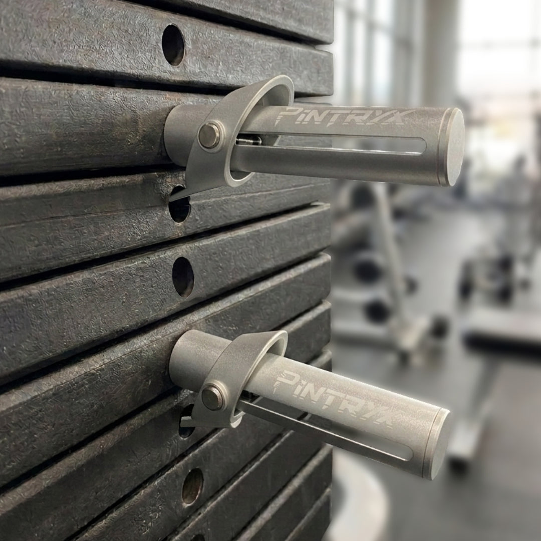 Pair of Pintryx Premium metal weight stack pins for gym machines